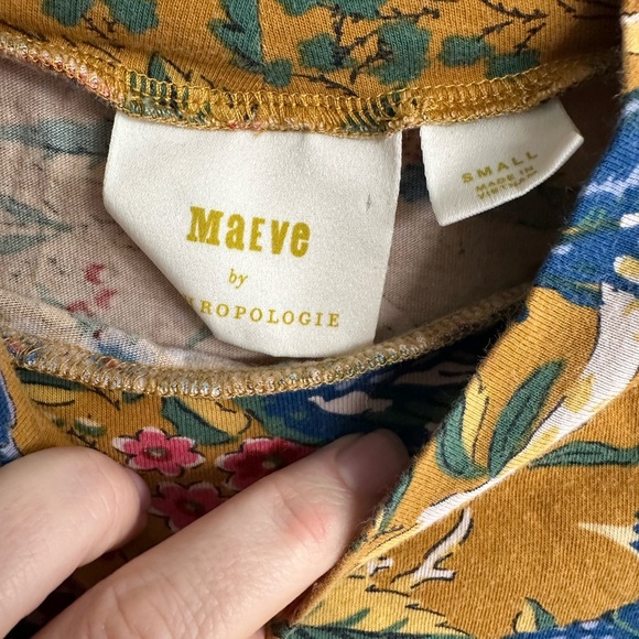 Maeve Anthropologie Minuit Mockneck Peacock Floral Turtleneck size S - Picture 3 of 4